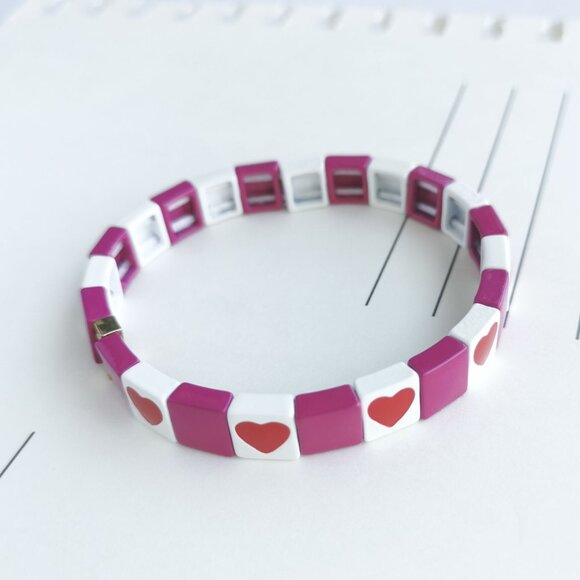 Roxanne Assoulin All Heart Enameled Stretch Bracelet - Picture 1 of 4
